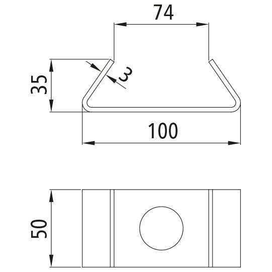 Sheet metal surround f. rubber holder Ø 35 mm