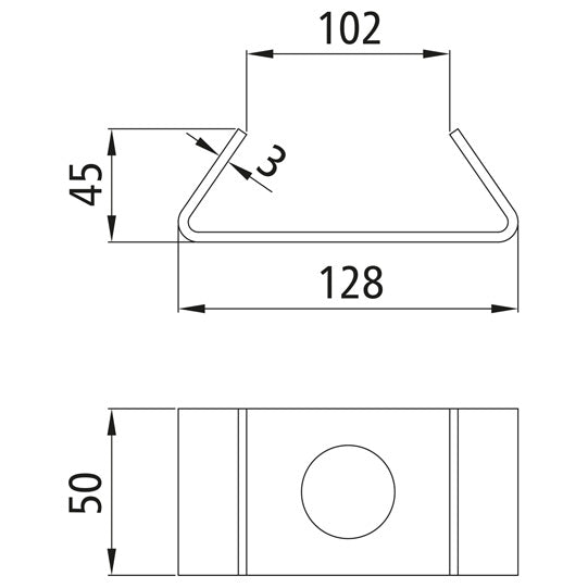 Sheet metal surround f. rubber holder Ø 50 mm + Ø 60 mm