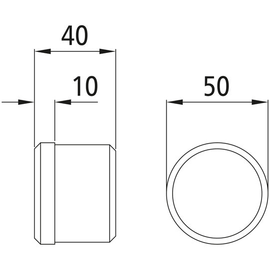 End plug f. tarpaulin tube Ø 50 x 1.5 mm, PUR