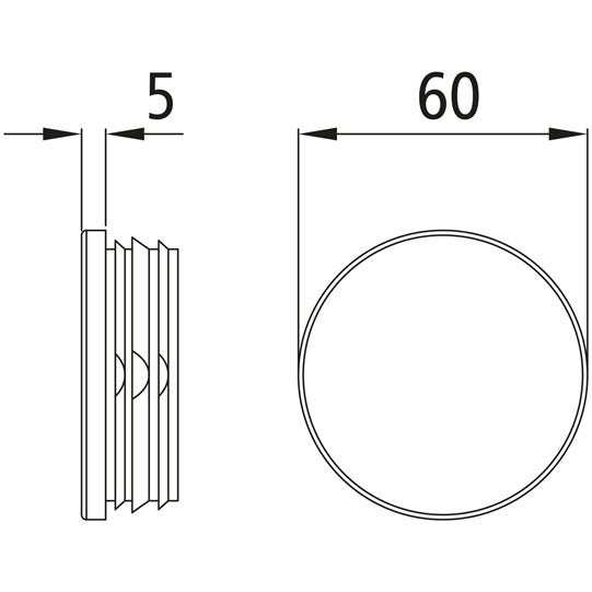 Ändplugg för presenningsrör Ø 60 mm, svart polypropen