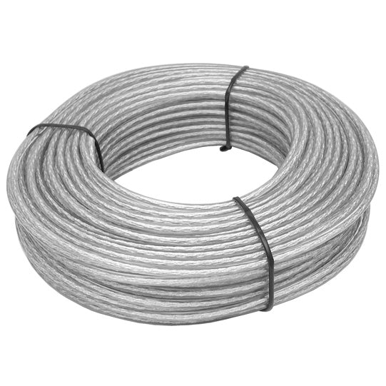 Tarpaulin rope w/ stl. wire core Ø 8 mm transparent plastic
