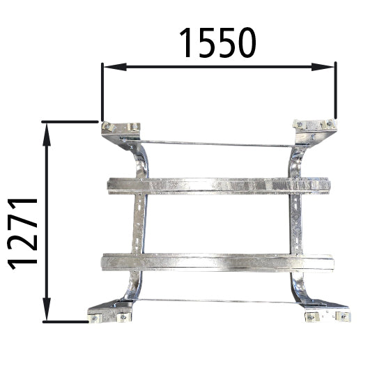 Spare wheel holder for 2 wheels, hot-dip galvanized