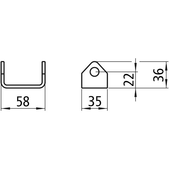 Hinge bracket, galvanized - 54 A