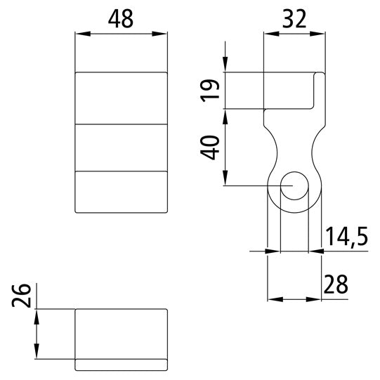Hinge bearing, raw stl.