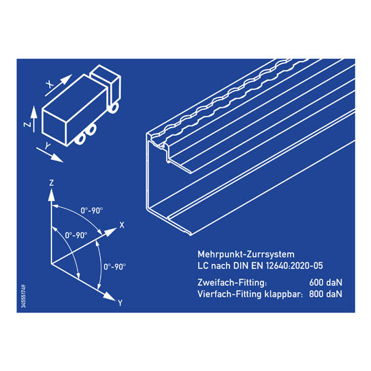 Multipoint lashing system sign, 160 x 210, self-closing, ASPL
