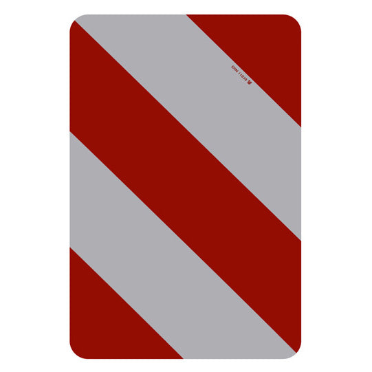 Varningsskylt, R, typ I, stel, 282 x 423 mm, utan KS