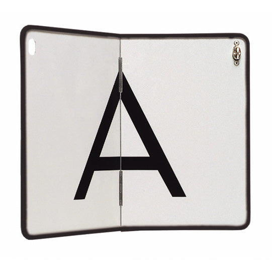 A warning sign, type I, vertically hinged, 400 x 300 mm, w/ KS