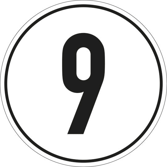 Speed sign, SK film, 200 mm, 9 km/h