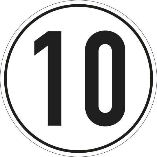 Speed sign, SK film, 200 mm, 10 km/h