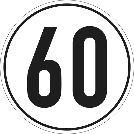 Nopeusrajoitusmerkki, SK-kalvo, 200 mm, 60 km/h