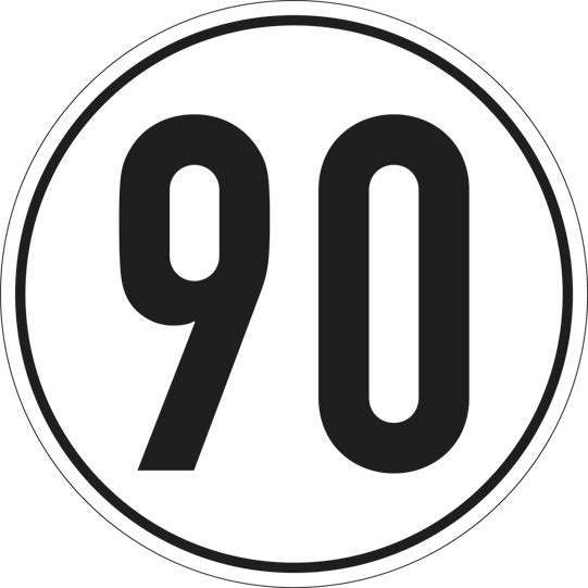 Speed sign, SK film, 200 mm, 90 km/h
