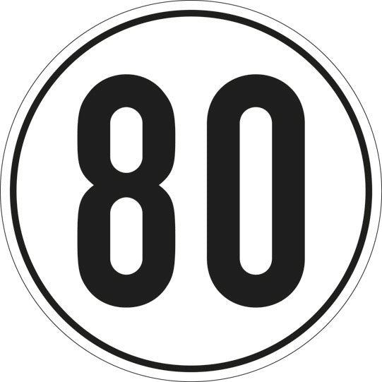 Speed sign, SK film, 200 mm, 80 km/h