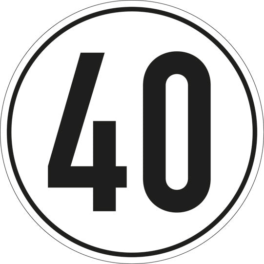 Speed sign, SK film, 200 mm, 40 km/h