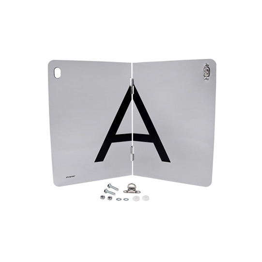 A warning sign, type I, hinged, 400 x 300 mm, w/out KS