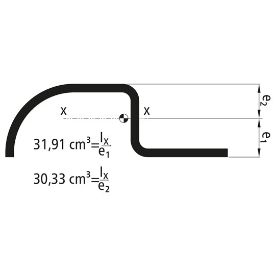 Tipper floor frame profile, raw, S235JRG2, 6000 mm