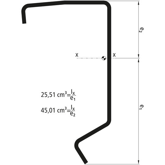 Tipper floor frame profile, raw, S235JRG2, 6000 mm