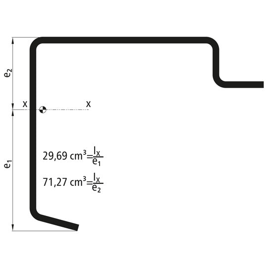 Platf.m floor frame profile, S235JRG2, untreated, 6300 mm, 110x