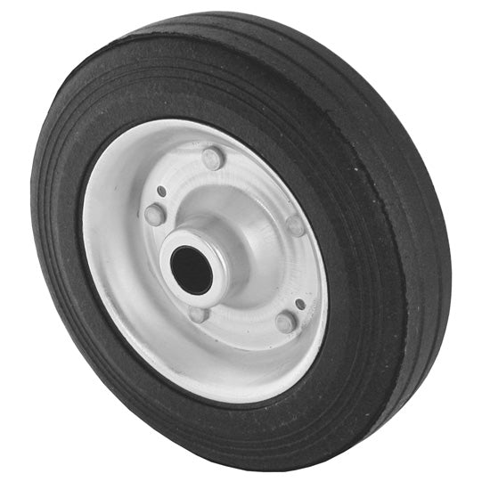 Spare wheel 200 x 50 mm solid rubber tyres on sheet stl. rim