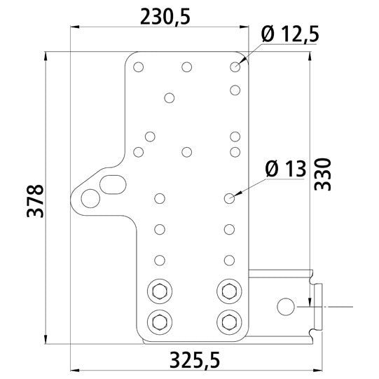 Alleajosuojan kiinnikesarja Iveco 35C - 70C lyhyt 325.5 mm
