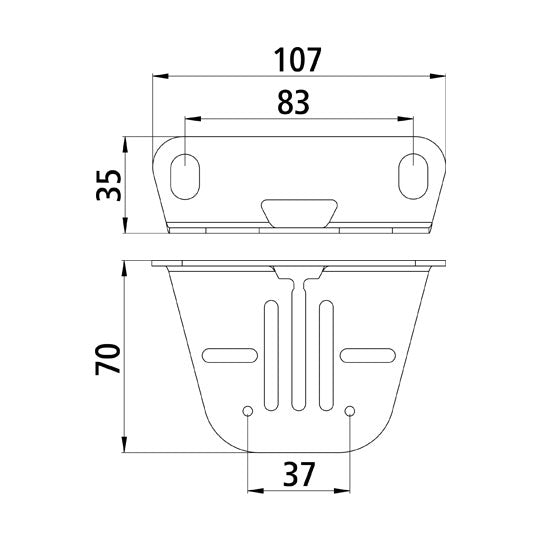 Camera brkt, for mnt on underride guard or ball coupler.