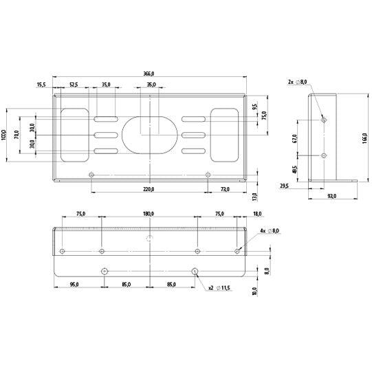 Light bracket, for folding underride guard 380569646