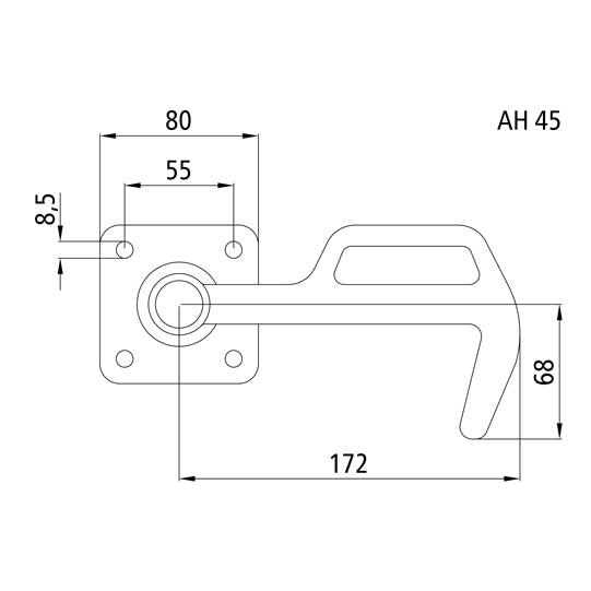 Box lock 256 B/size 2, L, galvanised stl.