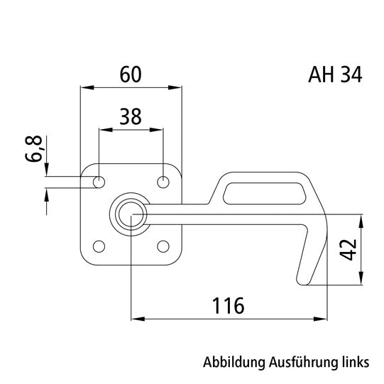 Box lock 256 B/size 0, R, galvanised stl.