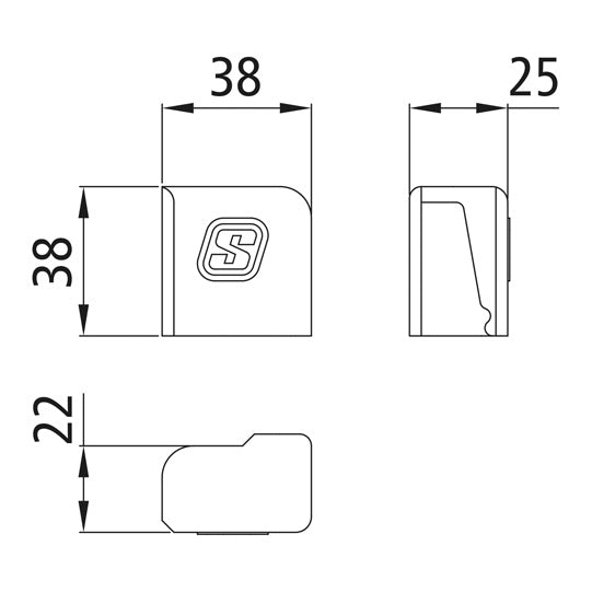 Suer lock. pocket, raw stl., L, f. welding on