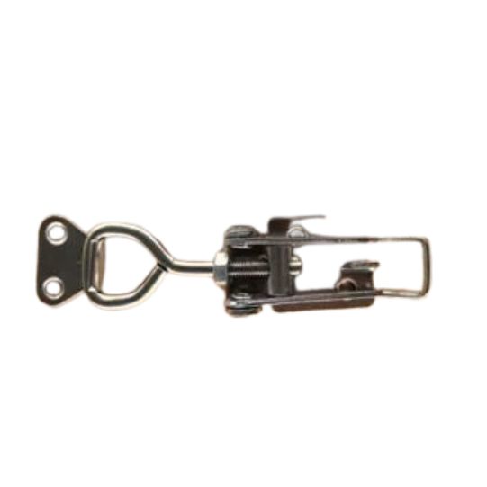 Latch with end hook, stainless steel, adj. total length 120 mm