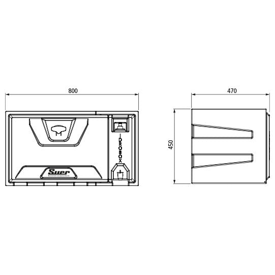 Verktygslåda med vattentank Idrobox 80, 800×450×470 (B×H×D)