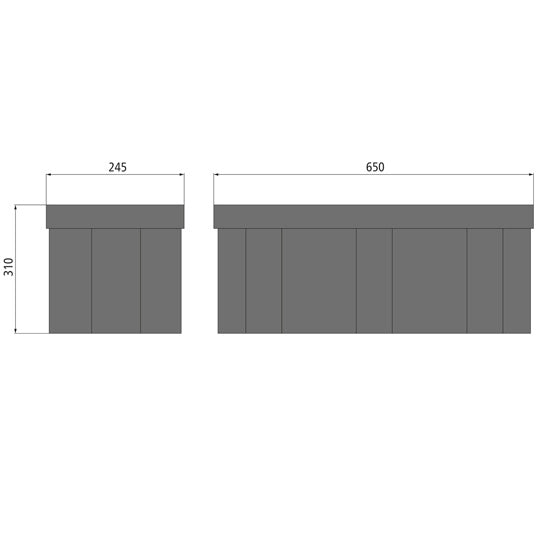 Storage box R01, PE, 245/310/615 mm, twist lock