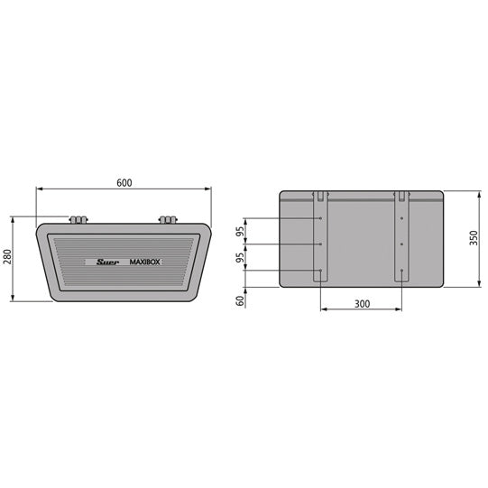 Suer Maxibox, polyethylene, black, disc lock