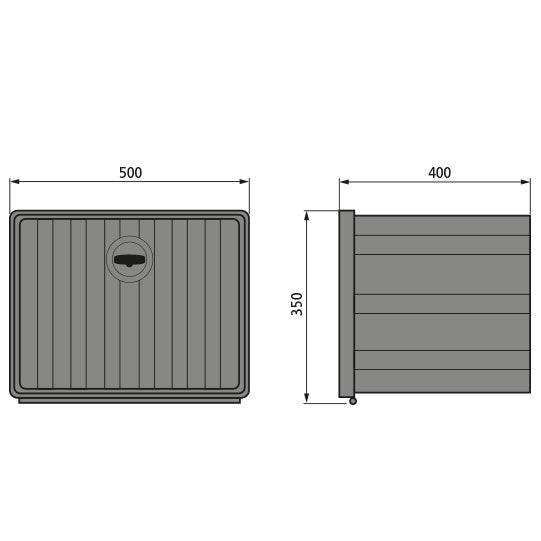 Nova 50 tool box, PP, black, 500 × 350 × 400 mm