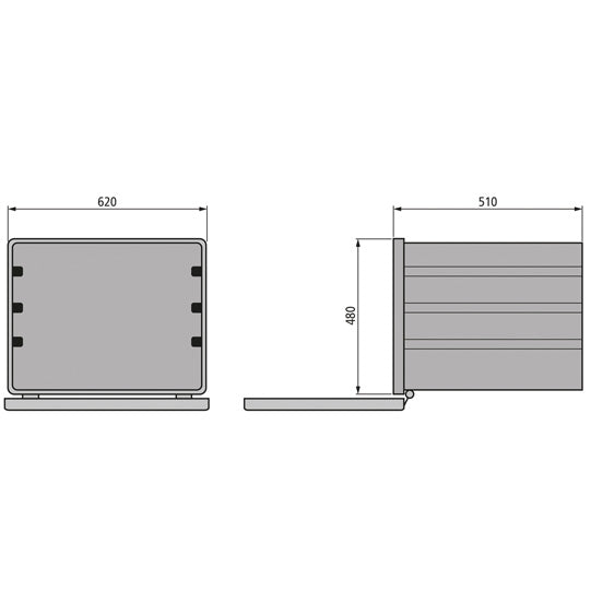 Verktygslåda i plast - WK-PE 4, 620 × 480 × 510 mm (B/H/D)