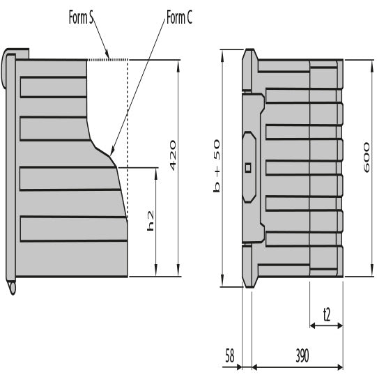 Tool box WK-FS 30 SG, PP, drop-down handle, 600/420/580 mm