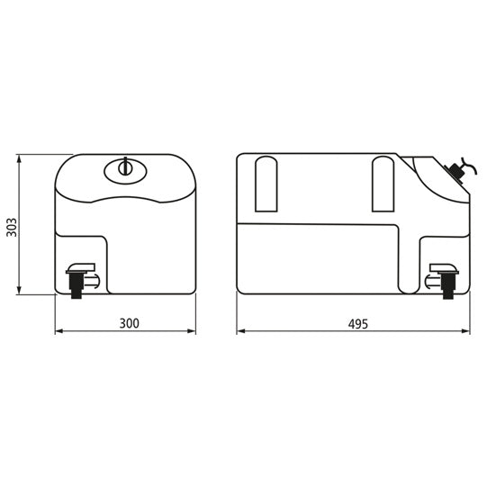 Vattentank WT-B 25, svart, 25 l, tvålpump, avstängningskran