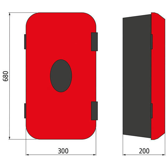 Fire extinguisher box 6/9 kg, polyethylene, w/ logo