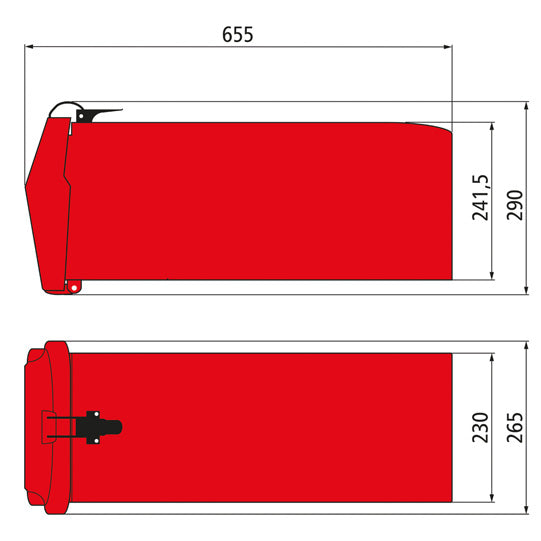 Brandsläckarlåda toppmatad 6 kg, polyeten