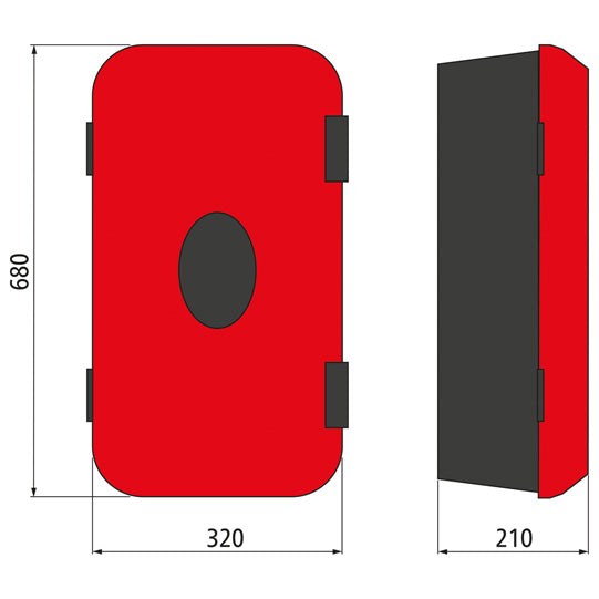 Suer fire extinguisher set, box + fire extinguisher 6 kg