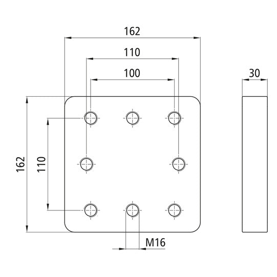 Weld-on plate f. drawbar eye D-40, f. welding on