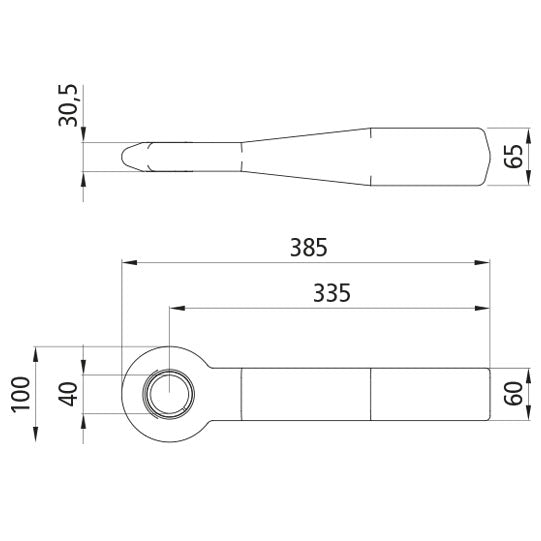 Drawbar eye 65 x 60 mm ( Hx W )