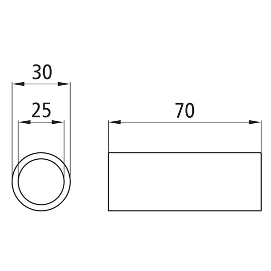 Brass spring bushing 25 x 30 x 70 mm