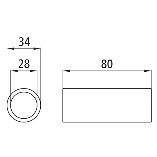 Brass spring bushing 28 x 34 x 80 mm