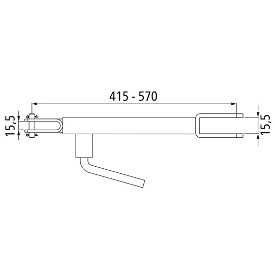 Vetoaisan tuki GH. versio G. 422–570 mm
