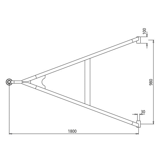 Vetoaisa GNZ 27 suora. UNP. MB. 1800/980/100/30 mm. silmukka 40