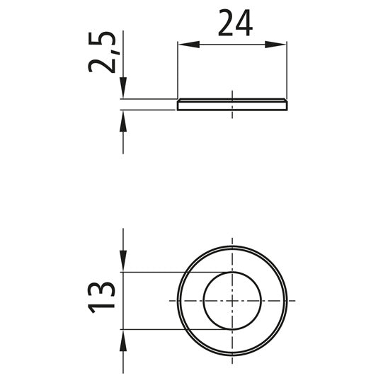 Aluslevy polyamidi. DIN 125-B/ISO 7089