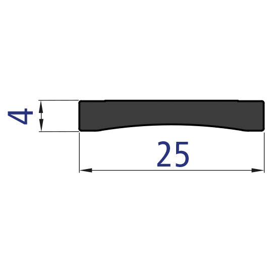 Sponge rubber EPDM, 25 x 4 mm, self-adhesive, 1000 mm