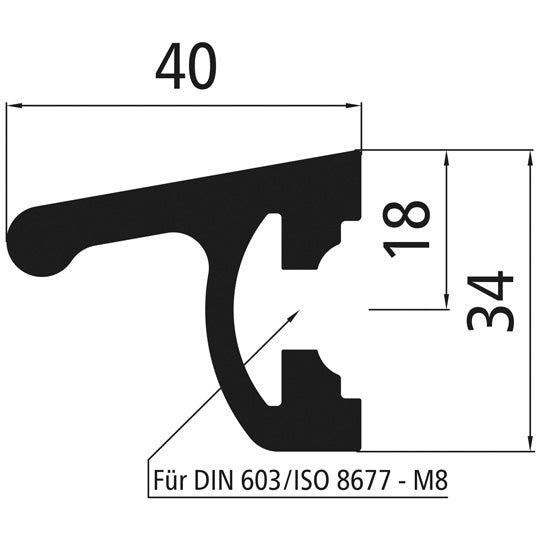 Aluminium impact protection, f. M8 screws, bR aluminium