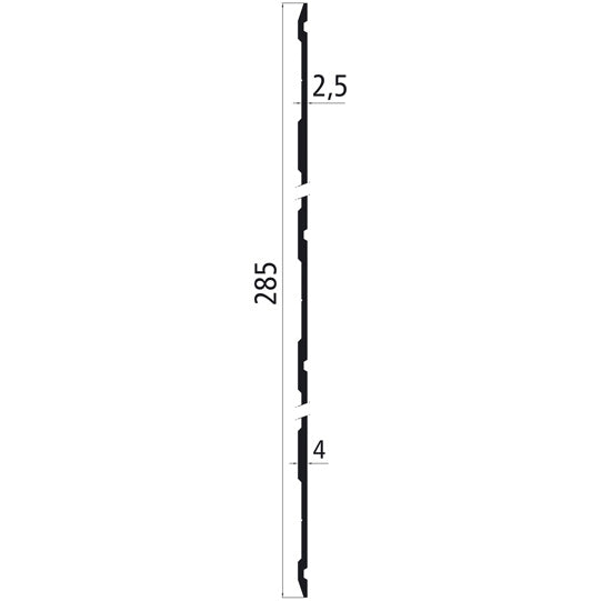 Alumiininen jalkalistan suojaprofiili 285 mm. prässätty viimeistely