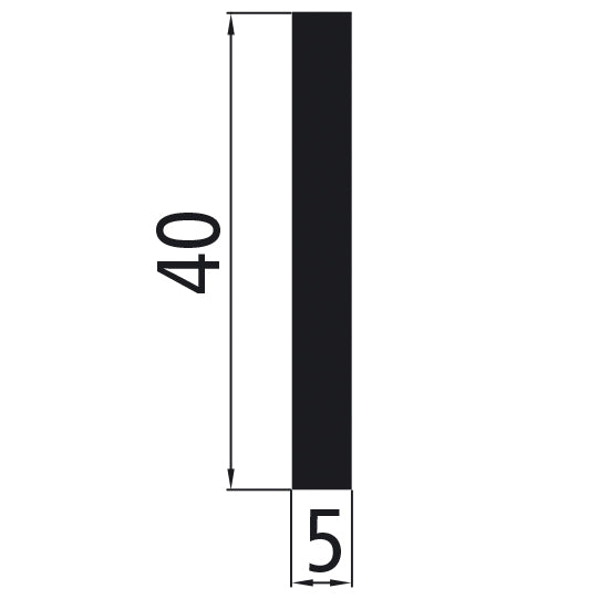 Aluminum flat material 40x5 mm, bright pressed